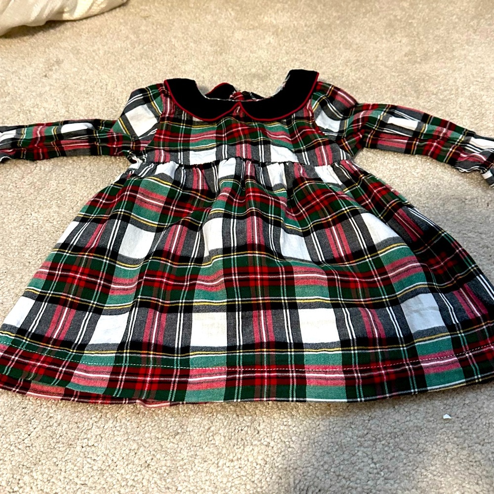 RuffleButts Christmas Plaid Dress